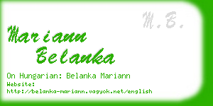 mariann belanka business card